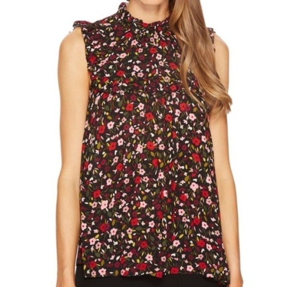 Kate Spade Floral Ruffle Trim Blouse/Top - Picture 13 of 17